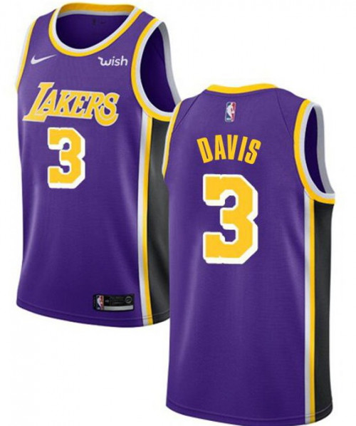 Men's Los Angeles Lakers #3 Anthony Davis Purple NBA Stitched Jersey Men's Los Angeles Lakers #3 Anthony Davis Purple NBA Stitched Jersey